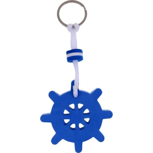 Marine Outboard Floating Keyring Sailing Kayak Fishing Canoeing- Ships Rudder Blue