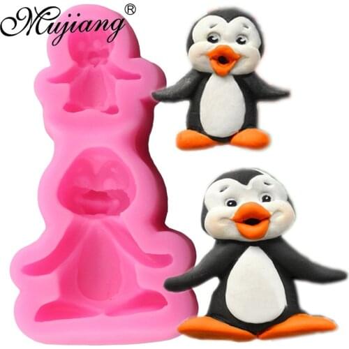 Mujiang Penguin Silicone Mold For Christmas Fondant Cake Decorating Tools Sugar Paste Animals Chocolate Candy Clay Moulds