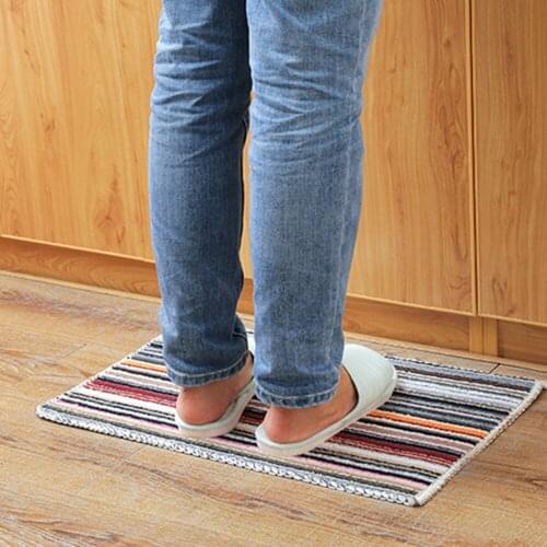 Color Stripe Floor Mat Non-slip Door Foot Mat Bathroom Mat Non-slip Mat Self-adhesive Carpet Bath Sticker Flooring Mat