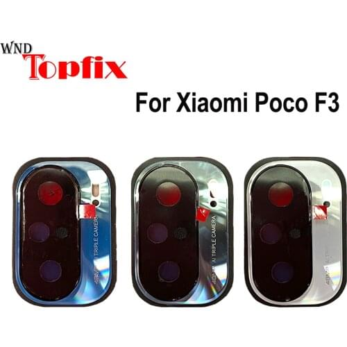 New Back Rear Camera Lens Glass With Frame For Xiaomi Poco F3 Rear Camera lens Glass Mi Poco F3 Lens With Frame