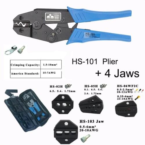 Crimping tool 230mm HS-101 plier+4jaws for insulated terminals/insulated tabs and receptacles/non-insulated tabs and receptacles