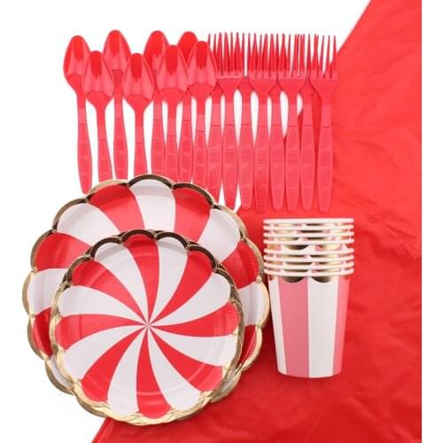Disposable Tableware Birthday Party Decorations Kids Party Supplies 8pcs/1 Bag Color Paper Plate Tabletop Decoration