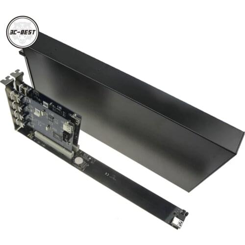 PCIe PCI-E to Dual PCI 16x Slot Adapter Expansion Card with Enclosure Box Suitable for Long Size Full Size Card