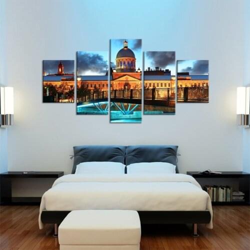 Full Round Drill 5D Diy Diamond Painting "5 Pieces Bridge Castle Scenery " Embroidery Cross Stitch Mosaic Home DecorationZP-3957