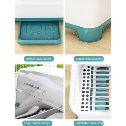 Tableware with cover, bowl and dish rack, household table, multifunctional storage box for dishes and chopsticks