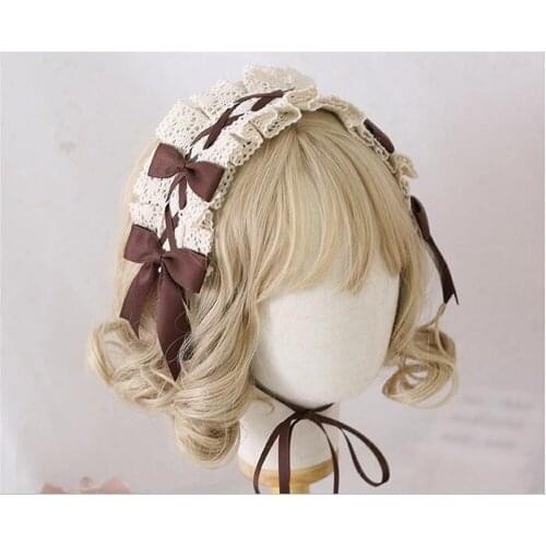 Lolita Girl Headband Lace Bowknot Headwear Cosplay Princess Hair band Hairpin Hair Accessories B1306