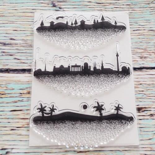 Sandy skyline Transparent clear stamp for DIY Scrapbooking/Card Making/Kids Christmas Fun Decoration Supplies