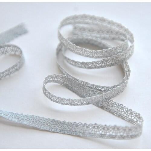 Silver-gray silk-knit lace Lace-up material doll clothes Dress skirt material width 1cm G759