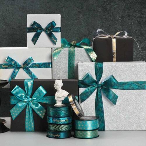 Blue Gilding Cake Ribbons Birthday Wedding Gifts Box Packaging Christmas Event Party Decoration Flower Bow Handmade DIY Decor