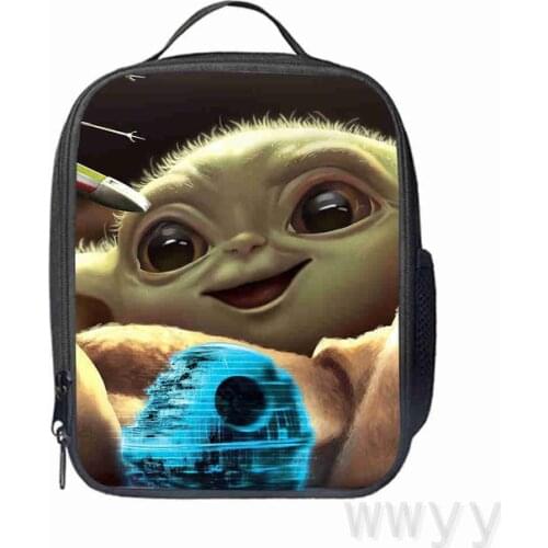 Disney baby Yoda Mandalorian Lunch Bag Cartoon Girls Thermal Food Picnic Bags for School Kids Boys Lunch Box Tote