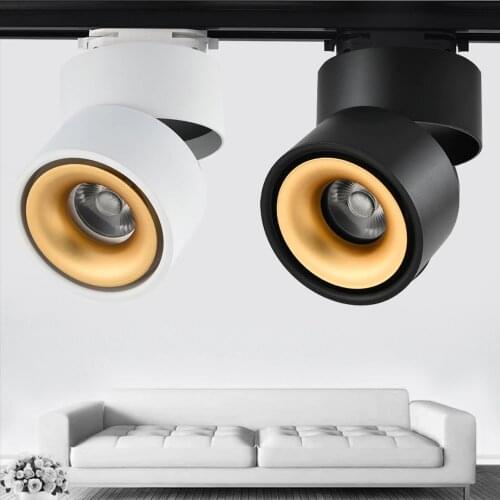 [DBF]15W 12W 10W 7W 360 Angle Adjustable Dimmable Rail Spotlight LED Track Light AC85-265V Black/White Guide Rail Track Light