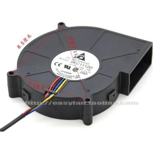 Detla Electronics BFC1112D F00 DC 12V 0.50A 110x110x25mm Server Cooling Fan