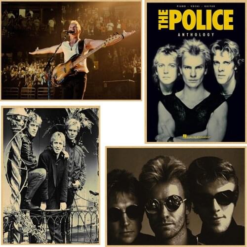 Vintage Posters The Police Home Furnishing decoration Kraft acid rock music Poster Drawing core Wall stickers