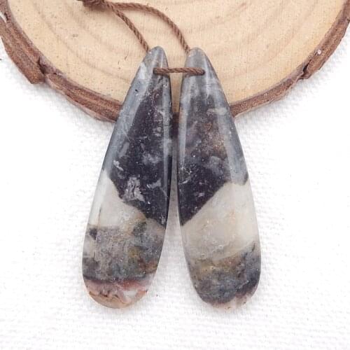 Jewelry accessories, Birthday gift,Natural Crazy Lace Rosetta Stone Fashion Earring Beads 43x13x5mm,8g