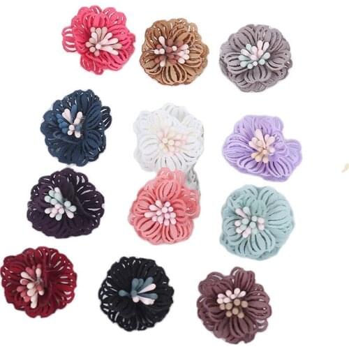 10PCS Hollow flower small flower hairpin accessories DIY Flower Headwear Fashion Accessory Hair Flowers No Hair Clip for headban