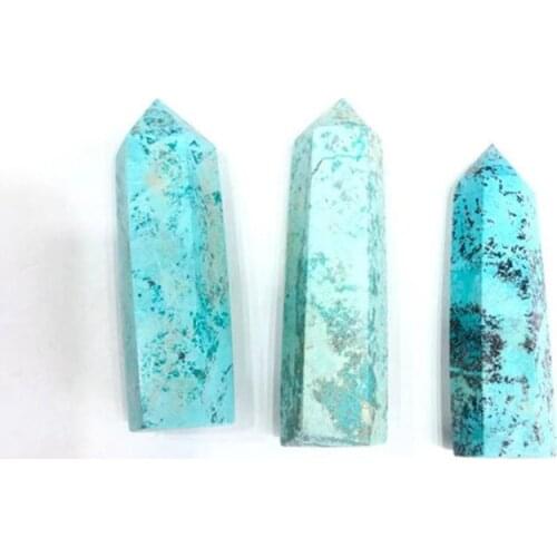 Green Turquoise Wand Point Natural Stones Healing Reiki For Home Decoration