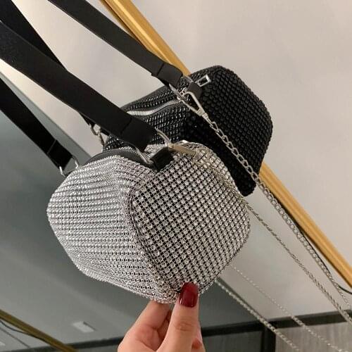 Rhinestone Crossbody Bags For Women 2020 Shiny Diamonds Chain Handbag Female Small Shoulder Bag Lady Casual Messenger Bag Totes