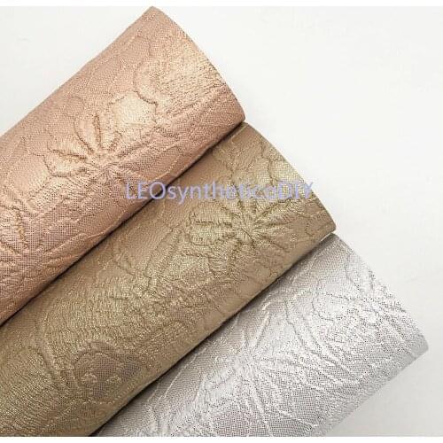 1PC 21X29CM Flowers Embossed Faux Leather Fabric, Synthetic Leather Sheets, PU Leather For Making Bows LEOsyntheticoDIY T388A