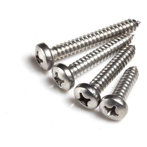 10-100pcs M1 M1.2 M1.4 M1.7 M2 M2.3 M2.6 M3 M4 M5 M6 Stainless steel Cross recessed round pan head tapping screws Wood SCREW