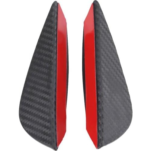 4pcs/Set Car Carbon Fiber Front Bumper Fins With Glossy Finish Universal Front Bumper Fins Lip Spoiler Canards Trim Kit