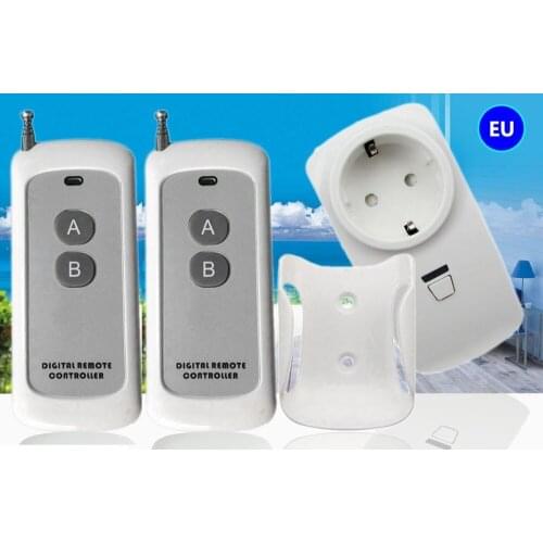 433MHZ European Type Conversion Plug EU Standard Power Adapter Socket 10A Travel Plugs + Remote control