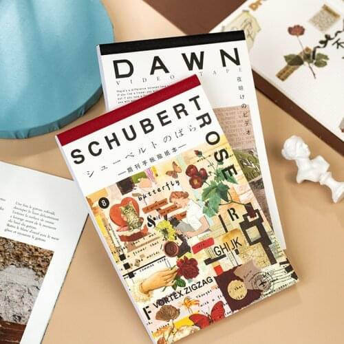 50sheets Magazine Sticker Book Washi Paper Journal DIY Material Decoration Stickers Memo Pad Scrapbooking Stationery Supplies