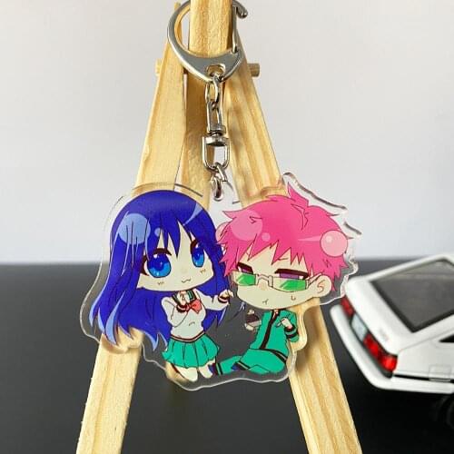 6 Pcs/lot Anime The Disastrous Life of Saiki K. Saiki Kusuo Acrylic Keychain Keyring Bag Pendant Toy Gifts