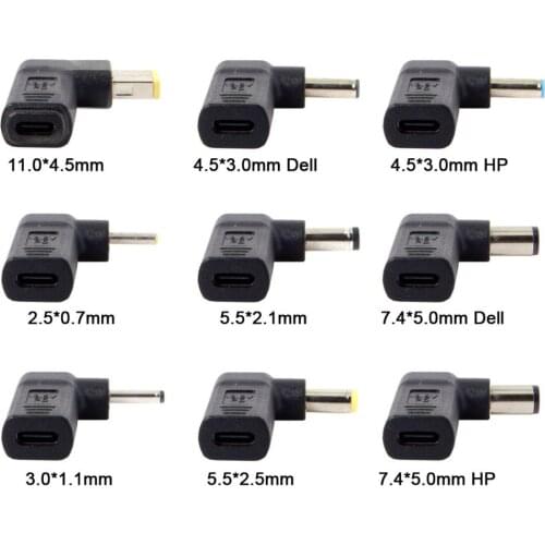 Laptop Power Adapter Connector Dc Plug USB Type C Female to Universal Male Jack Converter for Lenovo for Asus Notebook Charger