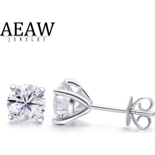 AEAW 2ctw DEF White Diamond Test Passed Moissanite Silver Earring Jewelry GemStone Girlfriend Gift Special Price for Women