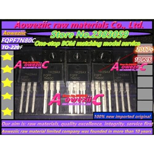 Aoweziic 2017+ 100% new imported original FQPF7N80C 7N80C TO-220F field effect transistor 7A 800V N channel