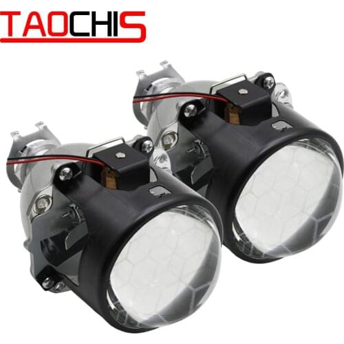 TAOCHIS Auto 2.5 inch headlights Honeycomb football glass car motorcycle retrofit H1 H4 H7 Universal bi xenon projector lens