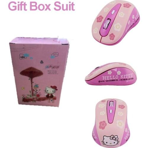 Cute Pink Wireless Computer Mouse Mini Gift Mause 1600DPI PC Mouse 2.4Ghz USB Optical Laptop Mini Mice Gift Box For Girl Kids