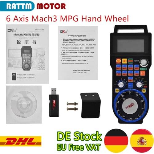 【EU Free Delivery】6 Axis XHC Mach3 MPG Pendant CNC Wireless Handwheel Manual USB Receiver Remote 40 Meters Distance WHB04B-6
