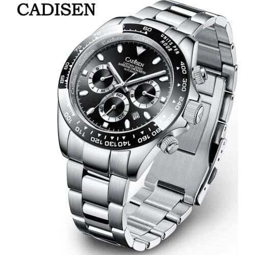 CADISEN New Luxury Mens Watch 100M Waterproof Mechanical Automatic Watches Classic Ceramic Sapphire Watch Men Business Clock