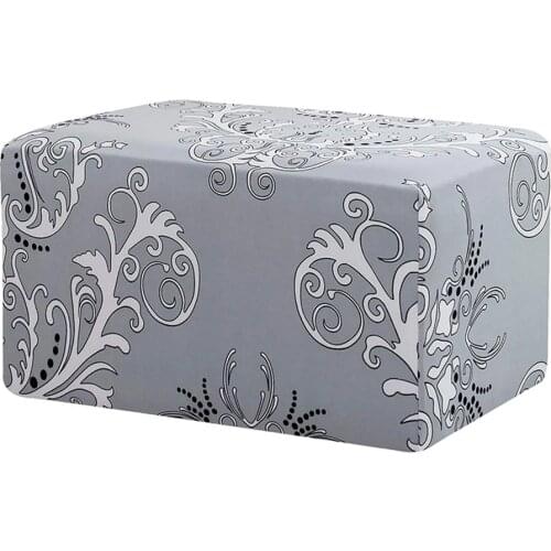 Printed Stool Cover Stretch Ottoman Footstool Cover Rectangle Ottoman Slipcover Sofa Pedal Case Protector Chair Footrest Cover