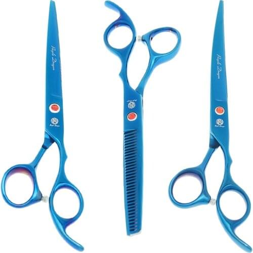 Purple Dragon 7 inch Dog Fur Clippers Animal Up Down Curved Cutting Scissors Pet Grooming Shears Forceps Thinning Tijeras B0023B