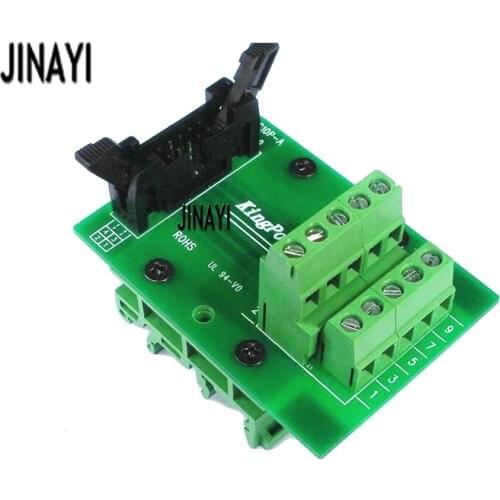 IDC 10 Pin IDC10P Male Terminal Block Breakout PLC Relay Terminals DIN Rail Mounting Adapter Connector