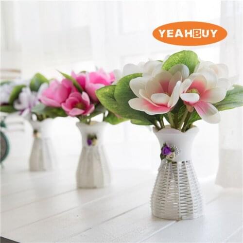 9Colors Silk Artificial Mangnolia Orchid Cymbidium Flower Bouquet For Home Wedding Decoration Marrige Decorative Party Decor