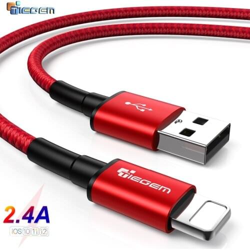 TIEGEM USB Cable for iPhone XS Max Charger USB Data Cable for iPhone X 8 6 6s 2.5A USB Charging Cable Phone Cord Adapter