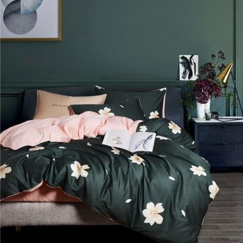 Army Green Bedding Set Luxury Egyptian Cotton Bedding Set Queen King Bright Flamingo Leaf Duvet Cover Bed Sheet Set Fitted