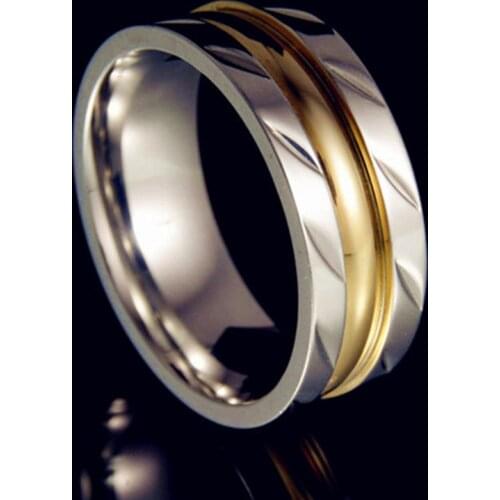 8MM Never Fade Gold Plated 316l Stainless Steel Ring Titanium Ring for Men