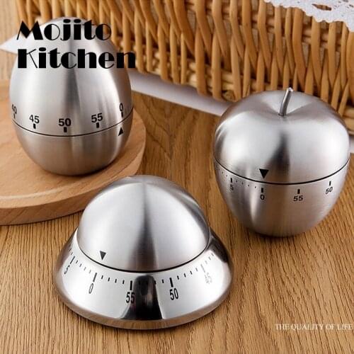 Kitchen Timer Stainless Steel Cooking Eggs 60 Minutes Mechanical Alarm Clock Baking Tools Countdown Time Management