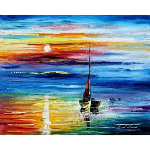 The Sea Sailboat Needlework,Handmade Oil Painting Scenery 14CT Counted Canvas DIY,Cross-stitch kit,Embroidery Art Home Decor