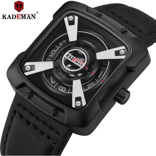 Top Brand Men Watches KADEMAN Military Fashion Sports Watch Army Mens Waterproof Genuine Leather Quartz Relogio Masculino