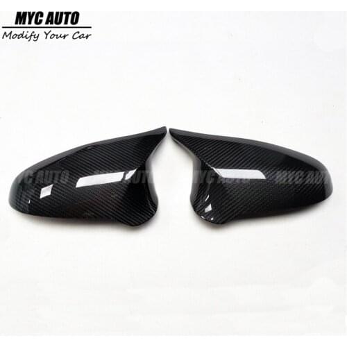Real Dry Carbon Fiber Mirror Cover For BMW M3 M4 F80 F82 F83 2014 2015 2016+ Replacement & Add On Style Rear View Mirror Cover