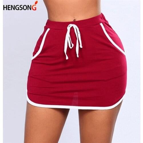 2020 New Women Tennis Skirts Badminton Yoga Running Dance Shorts Summer Anti Exposure Stripe Drawstring Sports Skirt