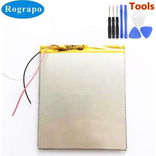 New 3.7V 3500mAh Li-Polymer Battery For Prestigio Miltipad Wize 3057 3G Tablet PC Accumulator 3-wire + Free Tools
