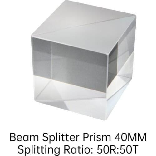 Optical Experiment Prism Dichroic Prism Light Separation K9 Cube Beam Splitter Prism 40MM Split Ratio 50R/50T Cube Dichroic
