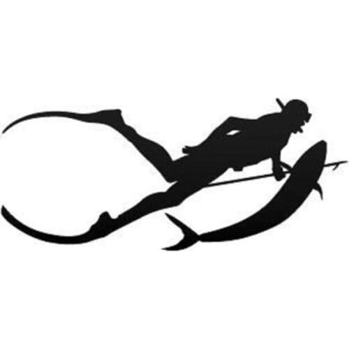 Lifelike Car Sticker Free Diving Spear Fishing Diving Snorkelling Accessories KK Decals Motorcycle Car Body PVC 18cm X 8cm