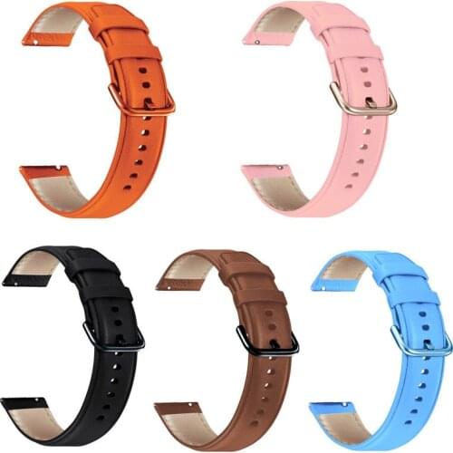20mm Genuine Leather Band For Huami Amazfit Bip U Pro GTS 2 Mini GTR 42mm Strap Watchband For Samsung Galaxy Active 2 Bracelet